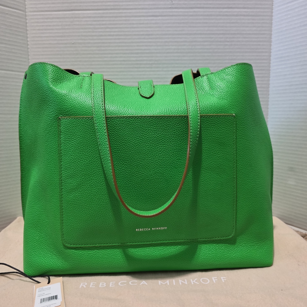 Rebecca Minkoff Bright Green Leather Tote - Picture 3 of 14